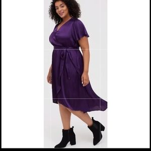 Puro ss shine wrap midi dress